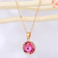 Fashion Crystal Glass Round Eye Necklace Wholesale sku image 4
