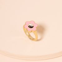 Fashion Flower Contrast Color Dripping Oil Ring Wholesale sku image 1