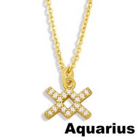 Fashion Twelve Constellation Symbol Pendent Necklace sku image 2