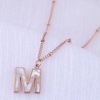 Korean Fashion Sweet Concise M Letter Titanium Steel Necklace main image 4