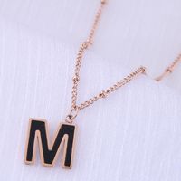 Korean Fashion Sweet Concise M Letter Titanium Steel Necklace sku image 1