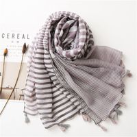 Korean Fashion Shawl New Style Striped Color Matching Scarf main image 6