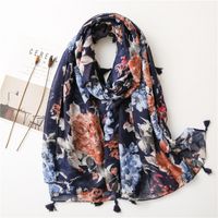Korean Fashion Style New Blue Flowers Pastoral Style Scarf main image 1