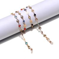 Fashion Simple Golden Copper Butterfly Colorful Glass Glasses Chain main image 1