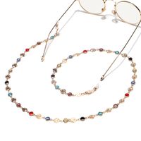 Fashion Simple Golden Copper Butterfly Colorful Glass Glasses Chain main image 3