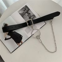 Punk Style New Square Hanging Chain Buckle Belt main image 4