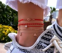 Fashion Style New Alloy Shell Peach Heart Anklet Four-piece Set main image 3