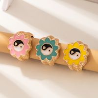 New Fashion Cartoon Flower Gossip Pattern Love Ring 3-piece Set main image 1