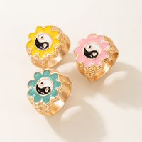 New Fashion Cartoon Flower Gossip Pattern Love Ring 3-piece Set main image 3