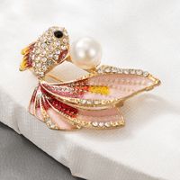 New Fashion Style Cute Diamond-studded Goldfish Brooch main image 5