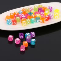 7mm Square Letter Beads Loose Beads Transparent Diy Jewelry Accessories Beads Minimum Order Quantity Is 1kg main image 1