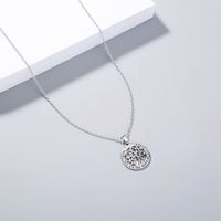 Fashion Tree Of Life Hollow Round Tag Lettering Pendant Necklace main image 1