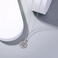 Fashion Tree Of Life Hollow Round Tag Lettering Pendant Necklace main image 3