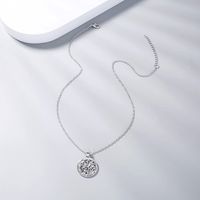 Fashion Tree Of Life Hollow Round Tag Lettering Pendant Necklace main image 6