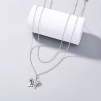 Fashion Five-pointed Star Lettering Heart Pendant Necklace main image 1