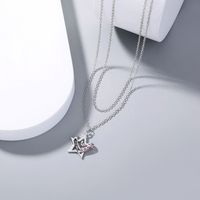 Fashion Five-pointed Star Lettering Heart Pendant Necklace main image 4