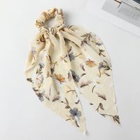 Fashion Style New Floral Print Ponytail Long Ribbon Hair Scrunchies sku image 4