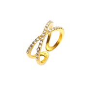 Fashion Geometric Cross Diamond Ring Wholesale sku image 1