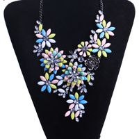 Fashion Alloy Diamond-studded Crystal Flower Necklace sku image 2