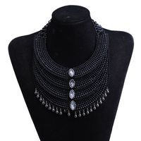 Fashion Hollow Beads Tassel Multi-layer Necklace sku image 1