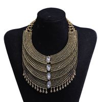 Fashion Hollow Beads Tassel Multi-layer Necklace sku image 2