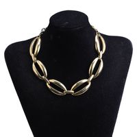 Fashion Alloy Inlaid Gold Thick Chain Necklace Bracelet Wholesale sku image 2