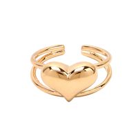 Simple Heart Alloy Open Ring Wholesale sku image 1