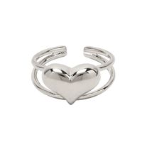 Simple Heart Alloy Open Ring Wholesale sku image 2