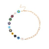 Fashion Color Flower Necklace Bracelet Combination Set sku image 2