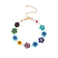 Fashion Color Flower Necklace Bracelet Combination Set sku image 1