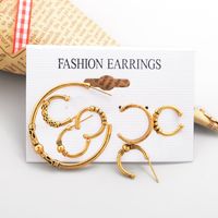 Bohemian Style Retro C-shape Alloy Plating Earrings Seven-piece Set sku image 2