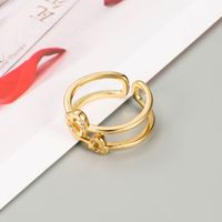 Fashion Heart-shaped Cross Copper Micro-inlaid Zircon Ring sku image 1