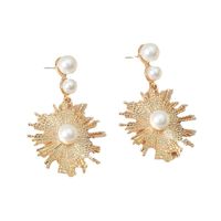 Fashion Creative Long Pearl Sun Flower Earrings main image 6