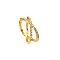 Fashion Geometric Cross Diamond Ring Wholesale main image 6