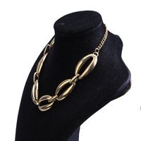 Fashion Alloy Inlaid Gold Thick Chain Necklace Bracelet Wholesale main image 4