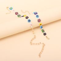 Fashion Color Flower Necklace Bracelet Combination Set main image 3