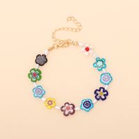 Fashion Color Flower Necklace Bracelet Combination Set main image 4