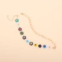 Fashion Color Flower Necklace Bracelet Combination Set main image 5