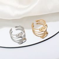 Simple Heart Alloy Open Ring Wholesale main image 1