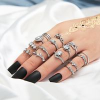 Fashion Hollow Diamond Heart Alloy Ring Set 15-piece main image 4