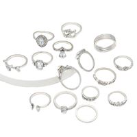 Fashion Hollow Diamond Heart Alloy Ring Set 15-piece main image 6