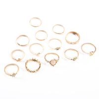 Retro Opal Crown Diamond Star Moon 13 Piece Ring Set main image 6