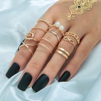 Simple Fashion Style Pearl Cross Ring Set main image 2