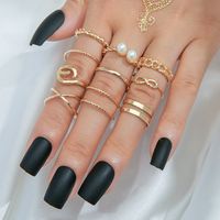 Simple Fashion Style Pearl Cross Ring Set main image 3