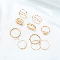 Simple Fashion Style Pearl Cross Ring Set main image 4