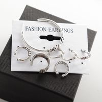 Bohemian Style Retro C-shape Alloy Plating Earrings Seven-piece Set main image 5