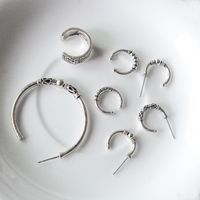 Bohemian Style Retro C-shape Alloy Plating Earrings Seven-piece Set main image 6
