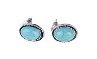 Ethnic Style Retro Carved Turquoise Water Drop Earrings 6-piece Set main image 6