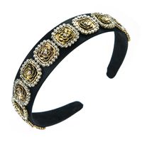 Baroque Style Simple Alloy Flower Diamond-studded Headband main image 6