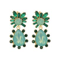 Fashion Alloy Rhinestone Colored Diamond Geometric Earrings main image 1